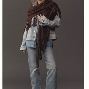 Anthropologie - Soft Fringe Brown Women's Scarf